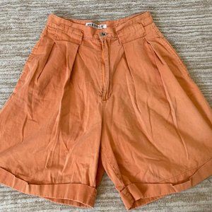 Women's Orange High-waisted, Averroe Orange Medium Length, Wide-legged Shorts